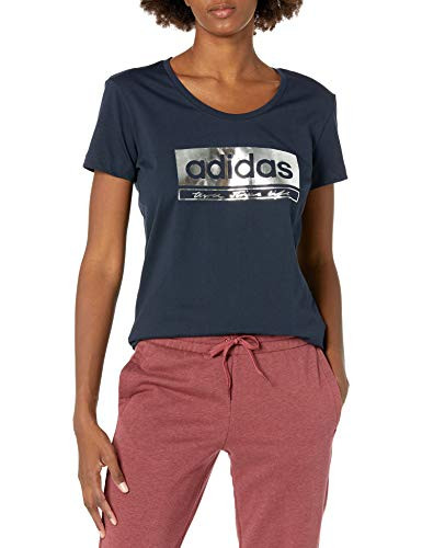 adidas Women's Foil Graphic Tee, Ink,M