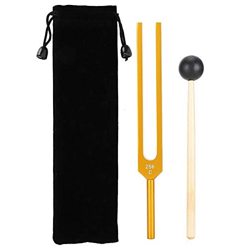 Brrnoo Tuning Fork, 256Hz Aluminum Alloy Medical with Mallet Hammer Energy Ball Medical Instruments Tuning Vibration Sound Therapy Tool Set