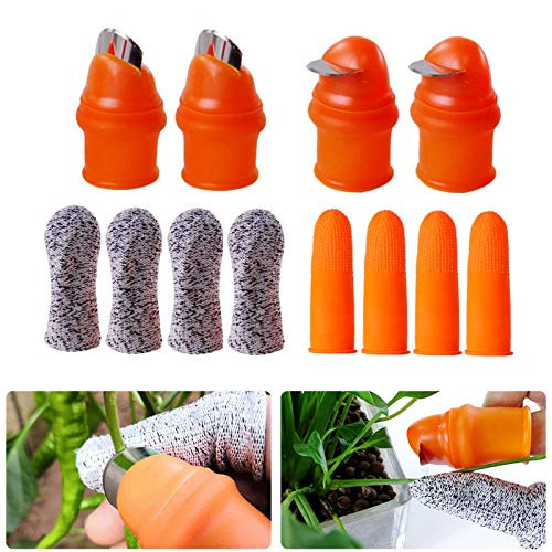 YBB 12 Pcs Gardening Silicone Thumb Knife Harvesting Tool, Separator Finger Plant Fruit Picking Knife Garden Tool -L-