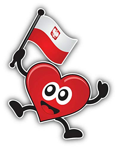 KW Vinyl Magnet Poland Flag Heart Fan Truck Car Magnet Bumper Sticker Magnetic 5"