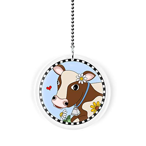 Gotham Decor Brown and White Country Cow Fan/Light Pull