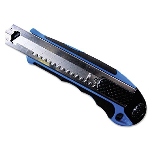 COSCO 091514 Heavy-Duty Snap Blade Utility Knife, Four 8-Point Blades, Retractable, Blue
