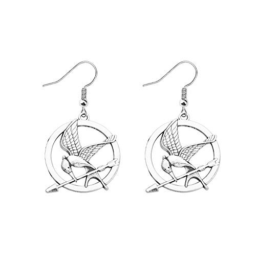 BAUNA The Hunger Games Earrings Bird Jewelry Katniss Everdeen Pin Arrow Dangle Earring For Movie Fans -The Hunger Games Earrings-