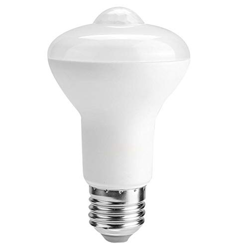 Motion Sensor Bulb, 7W E27 LED Light Bulb, Pure White and Warm White, Infrared Human Body Sensor Bulb for Corridor Stairs Hallway Garage Bathroom Courtyard-Warmweiß-