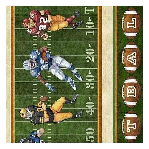 Clearance Sale~Gridiron Football Stripe Cotton Fabric by Quilting Treasures