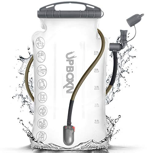 UPBOXN Hydration Bladder 3L Water Reservoir, BPA Free Leak Proof Water Storage Bladder Bag, Taste Free Hydration Pack Replacement for Outdoor Hiking Camping Biking Backpacking Transparent