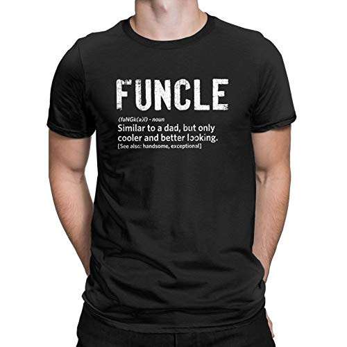 Funcle Fun Uncle Definition Funny T-Shirt Niece Nephew Gift Tees Tops for Men Black
