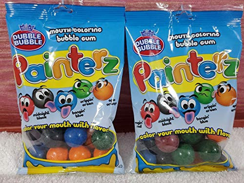 dubble bubble painterz mouth-coloring gumballs, 4-oz. bags - 2 pack -