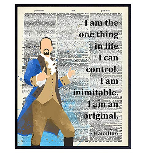 Hamilton Quotes - Hamilton Poster - Hamilton Musical Merchandise - Minimalist Abstract Wall Art Decor - Patriotic Gift for American History, Lin-Manuel Miranda Fans - Motivational Inspirational Print