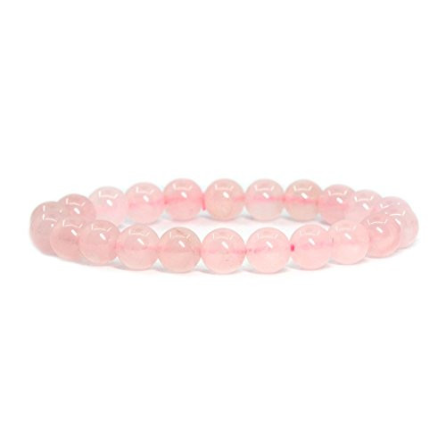 Natural Rose Quartz Gemstone 8mm Round Beads Stretch Bracelet 7 Inch Unisex