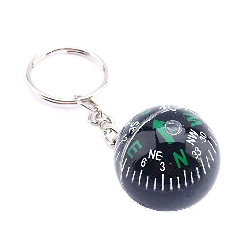 BELUPAID 28mm Spherical Compass Liquid Filling Ball Keychain for Outdoor Camping Hiking Survival -Guiding The Direction of The Home-
