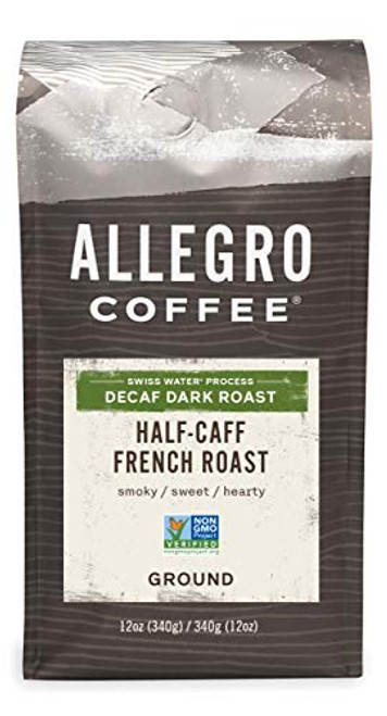 Allegro Coffee Half Caff, French Roast Ground Coffee, 12 oz