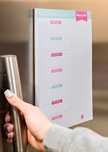 Meal Planner for Diet-Meal Planner-Meal Pad For Fridge-Calendar Book-Shopping List-Daily Planner -Checklist Notebook-To Do List Notepad- Budget Organizer- Recipe Book Binder-Meal Prep- Meeting Notebook- Grocery List