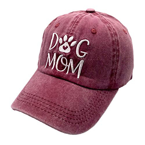 LOKIDVE Women's Dog Mom Hat Embroidered Distressed Cotton Denim Baseball Cap LOKIDVE Women's Dog Mom Hat Embroidered Distressed Cotton Denim Baseball Cap