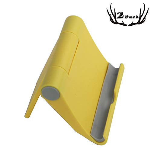 2 Pack Multi-Angle Portable Stand Mobile Phone Holder Tablet Stand Holder for iPad, Samsung Galaxy Tab, Nintendo Switch,iPad Mini, iPad Air, iPhone, LG Android Tablets and E-Readers (Yellow)