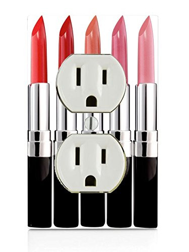Trendy Accessories Five Hot Lipsticks Design Print Image Electrical Outlet Plate