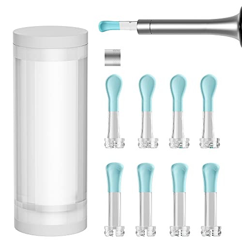 BEBIRD Ear Wax Removal Original Replacement Ear Spoon, 8 Pcs Silicon Ear Spoons and 1 Alloy Screw Ring, Great Ear Wax Removal Accessories for C3/C3 Pro X17 Pro M9 Pro A2 B2 Pro K10