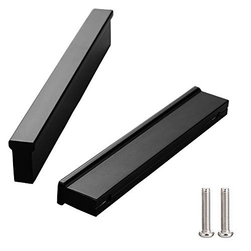 Cabinet Pulls Drawer Pulls and Knobs, Bar Drawer Handles and Knobs, Cupboard Handles for Dresser Drawers, Brushed Nickel Kitchen Hardware Cabinet Handles -Matte Black Square Handles-
