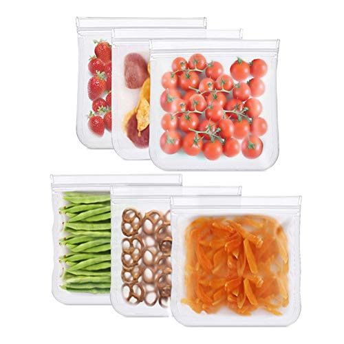 6 Pack Reusable Gallon Freezer Bags,Large Reusable Food Storage Bags,BPA Free Gallon Ziplock Bags Leakproof for Marinate Meats,Cereal,Sandwich,Snack,Travel Items 6 Pack Reusable Gallon Freezer Bags,Large Reusable Food Storage Bags,BPA Free Gallon Ziplock Bags Leakproof for Marinate Meats,Cereal,Sandwich,Snack,Travel Items