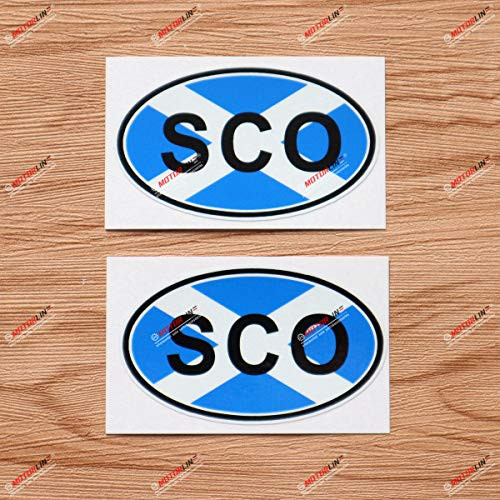 SCO Oval Country Code Scotland Scottish Flag Vinyl Decal Sticker - 2 Pack Glossy, 3 Inches - for Car Boat Laptop Cup SCO Oval Country Code Scotland Scottish Flag Vinyl Decal Sticker - 2 Pack Glossy, 3 Inches - for Car Boat Laptop Cup