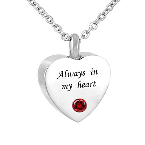 SexyMandala Always in My Heart Cremation Jewelry 12 Birthstones Urn Necklaces for Ashes Memorial Ashes Holder with Fill Kit SexyMandala Always in My Heart Cremation Jewelry 12 Birthstones Urn Necklaces for Ashes Memorial Ashes Holder with Fill Kit
