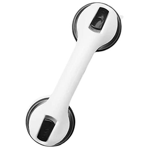 HomeKaren 12" Suction Grab Bars, Shower Handles for Handicap, Elderly, Disable, Senior, Bathroom Balance Bar Safety Hand Rail Support for Tub, Showers, Bathtubs, Walls, 4" Cup