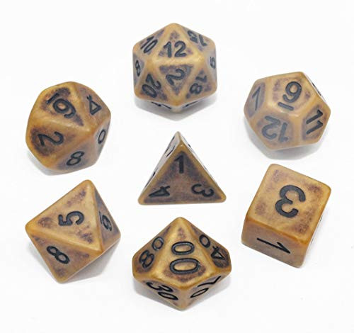 HD DND Dice Set Ancient RPG Dice for Dungeons and Dragons(D&D) Pathfinder MTG Tabletop Role Playing Game Polyhedral 7-Die Dice Group (Coffee Brown) HD DND Dice Set Ancient RPG Dice for Dungeons and Dragons(D&D) Pathfinder MTG Tabletop Role Playing Game Polyhedral 7-Die Dice Group (Coffee Brown)