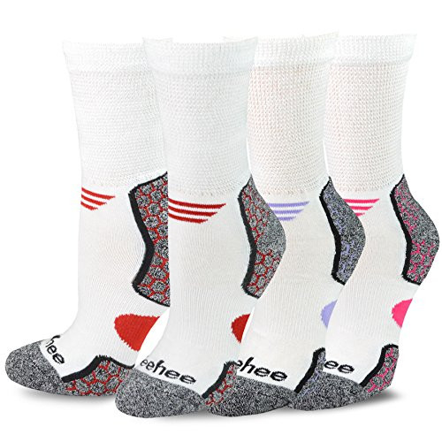 TeeHee Viscose from Bamboo Diabetic Sports Cushion Crew Assorted Multi Pair Pack -9-11, Basic_3pair, m-
