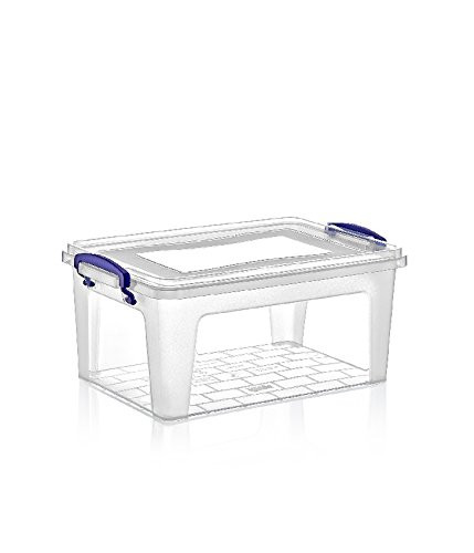 Superio Clear Storage Bins with Lid, 6 Qt. Stackable Plastic Storage Latch Box