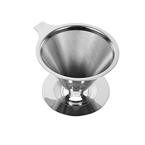 Emousport Reusable Coffee Filter Holder Stainless Steel Brew Drip Coffee Filters Funnel Metal Mesh Coffee Tea Filter Basket Tools -3-4cups-