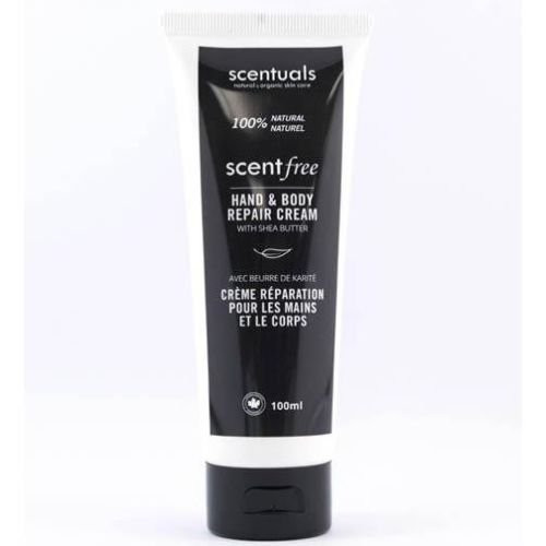 Scentuals Hand  and  Body Repair Cream - 100 percent Natural - For Sensitive Skin - With Shea Butter and Sweet Almond Oil - 100ml/3.4oz