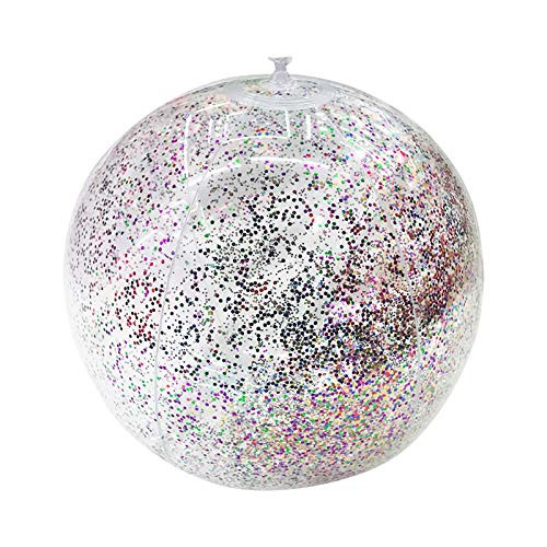 DGFH Sequin Glitter Inflatable Beach Ball, Giant Glitter Beach Ball Summer Swimming Balls Floatable Pool Ball, Fun Water Beach Toys Outdoor Summer Party Favors for Kids Adults -24inch-