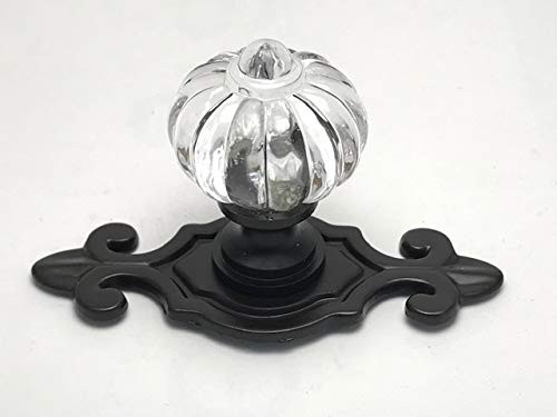 Sonoma Cabinet Kitchen Hardware Roman Knob Oil Rubbed Bronze with Fleur-de-lis Backplate