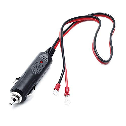 Sscon 54cm/1.77ft 12V Cigarette Lighter Socket Power Inverter Cord with Eyelet Terminals 15A Fuse