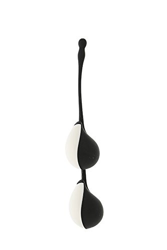 Evolved Novelties Adam  and  Eve Teardrop Duo Vaginal Balls, Waterproof, Black/White