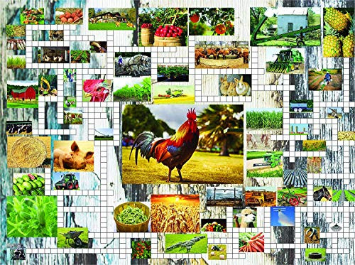 SUNSOUT INC Crossword Jigsaw Combo- Farm  and  Country 1000 pc Jigsaw Puzzle