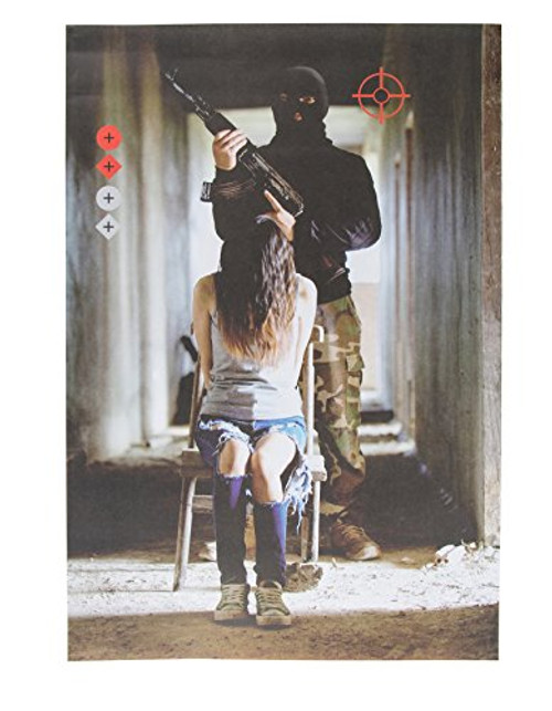 Juvale Targets for Shooting - 50-Sheet Shooting Targets Paper, Range Targets in Hostage Targets for Firearms, Rifles, Pistols, BB Guns, Airsoft Shooting Practice - 17 x 25 Inches