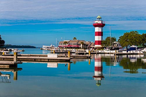 Hilton Head, South Carolina, Harbour Town Lighthouse, Photography A-94777 -9x12 Art Print, Wall Decor Travel Poster-