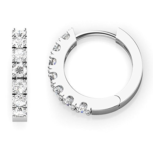925 Sterling Silver Round CZ Cubic Zirconia Huggie Hoop Earrings 925 Sterling Silver Round CZ Cubic Zirconia Huggie Hoop Earrings