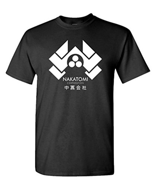 Nakatomi Corporation - Hard 80's Movie - Mens Cotton T-Shirt, L, Black