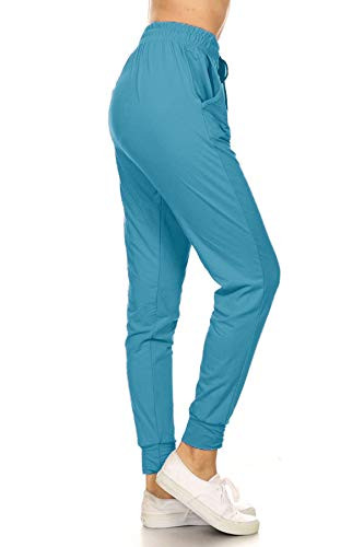 JGAX128-TURQUOISE-1X Jogger Solid Pants, 1X