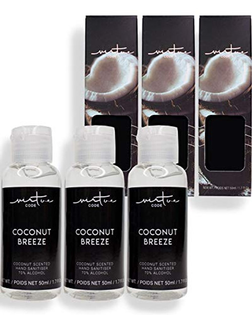 Hand Sanitizer Gel in Coconut Breeze by VIRTUE CODE 3 Bottles 50ml Coconut Scented Hand Sanitizer Gel in Coconut Breeze by VIRTUE CODE 3 Bottles 50ml Coconut Scented