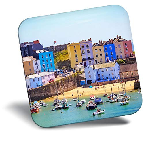 Destination Vinyl ltd Awesome Fridge Magnet - Tenby Harbour Wales UK Travel Boats 24293