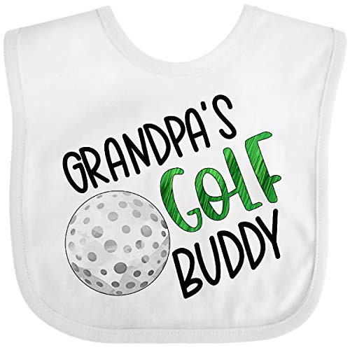 Inktastic Grandpa's Golf Buddy with Golf Ball Baby Bib White 3ac70