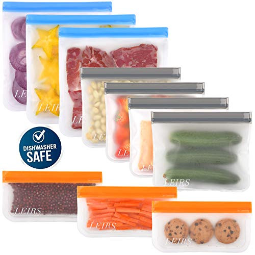 Dishwasher Safe Reusable Storage Bags 10 Pack, Reusable Freezer Bags, Extra Thick Reusable Lunch Bags Leakproof Silicone and BPA Free for Food Marinate Meat, Fruit Cereal, Sandwich, Snack Dishwasher Safe Reusable Storage Bags 10 Pack, Reusable Freezer Bags, Extra Thick Reusable Lunch Bags Leakproof Silicone and BPA Free for Food Marinate Meat, Fruit Cereal, Sandwich, Snack