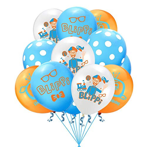 30Pcs Blippi Party Latex Balloons, Blippi birthday Party Supplies, Blippi Party Supplies, Blippi fans party supplies Kids Baby Shower Birthday Party Decorations -Orange-
