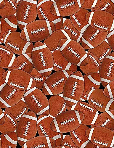 Football Fabric by The Yard, Sports Packed Footballs, Timeless Treasures C8342, Quilting Cotton BTY