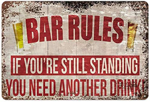 TYQY Bar Rules Metal Tin Sign Painting for Bars Plaque Poster for Cafe Bar Pub Beer Wall Decor Cave Beer Signs Art Nostalgic Tin Sign Decor-30X20Cm TYQY Bar Rules Metal Tin Sign Painting for Bars Plaque Poster for Cafe Bar Pub Beer Wall Decor Cave Beer Signs Art Nostalgic Tin Sign Decor-30X20Cm