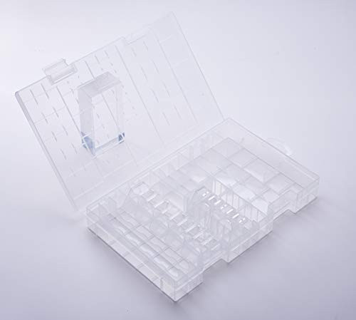 Fielect AAA/AA/C/D/9V Battery Storage Case Holder Organizer Box Transparent