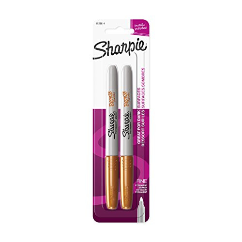 Sharpie Metallic Fine Point Permanent Marker, Bronze, 2-Pack